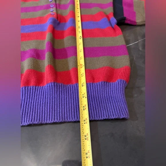 Vintage Liz Claiborne Women’s Multicolor Striped Crew Neck Sweater Size Small - Picture 10 of 11